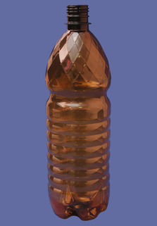 Пластиковая бутылка 1 л. (коричневый, ребристая)